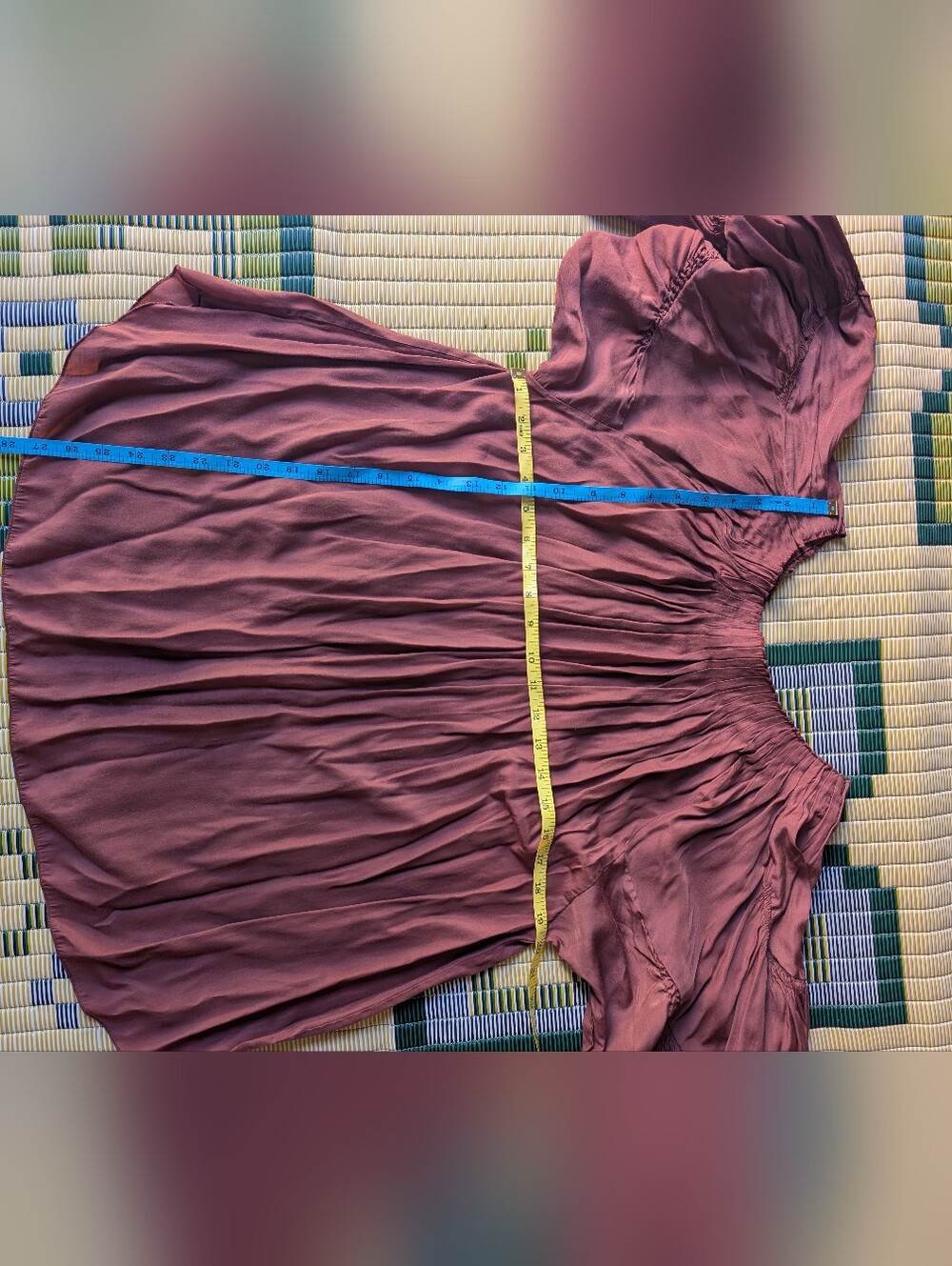 Rust Brown Peasant Blouse with Balloon Sleeves - Picture 2 of 6